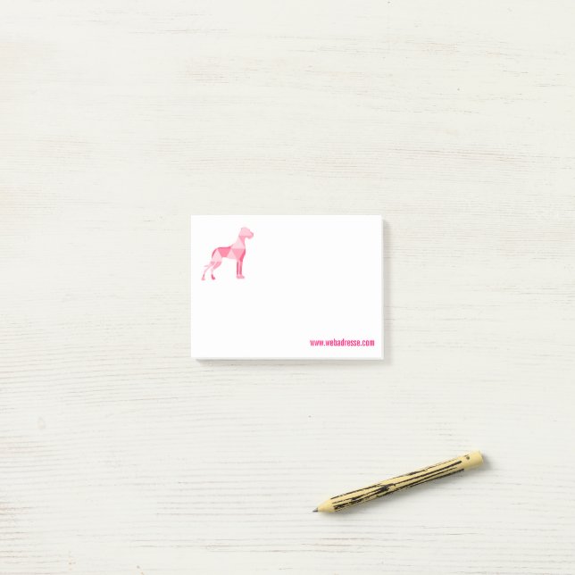 Bloco De Notas Notas Adhesivas Polígono Rosa Grande Danês (Na mesa)