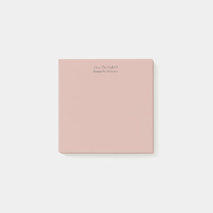 Bloco De Notas Notas Adhesivas Rosa Bege Personalizadas