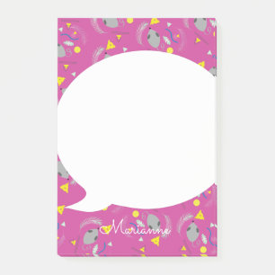 Bloco De Notas Notas Adhesivas Rosa Queijo de Rato Retro