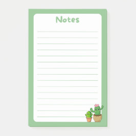 Bloco De Notas Notas Adoráveis do Kawaii Cactus Verde Pós-Ti®