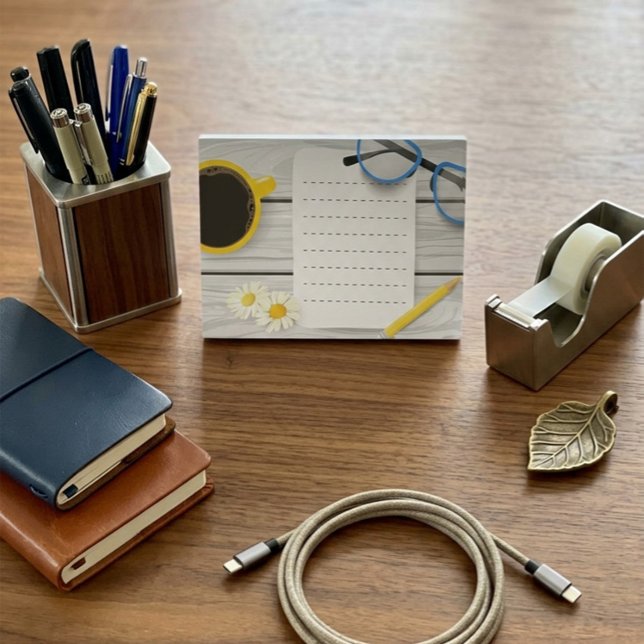 Bloco De Notas Notas bonitas pós-it® com café e flores (Criador carregado)