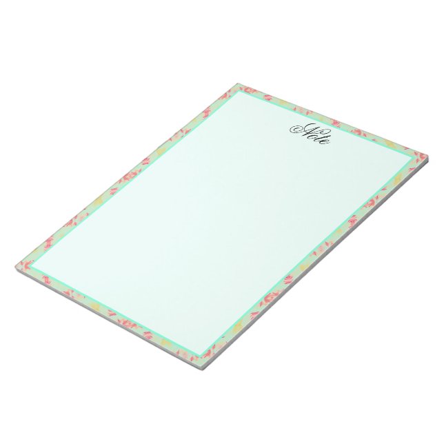 Bloco De Notas Notas bonito com Teals (Inclinado)