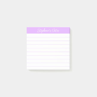 Bloco De Notas Notas Clássicas de Script Linha Lavanda Clara