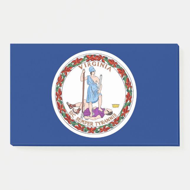 Bloco De Notas Notas com bandeira da Virgínia, EUA (Frente)
