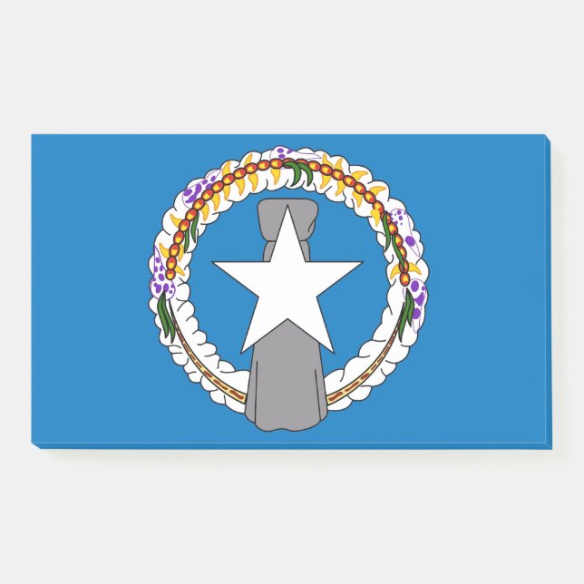 Bloco De Notas Notas com bandeira das Marianas Setentrionais, EUA (Frente)