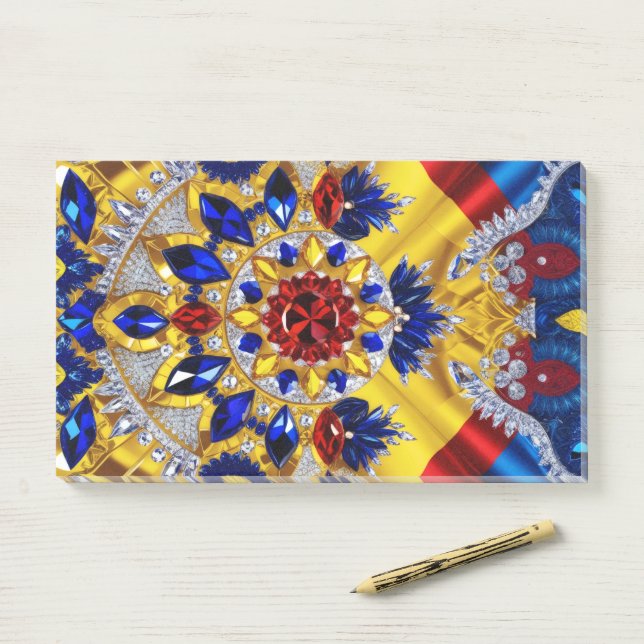 Bloco De Notas Notas com cores romenas (Na mesa)