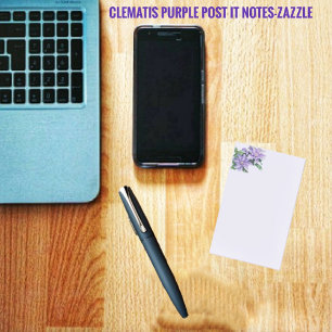 Bloco De Notas Notas da Clematis Purple Posta-It