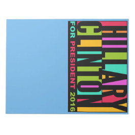 Bloco De Notas Notas da Colorful Hillary Clinton 2016