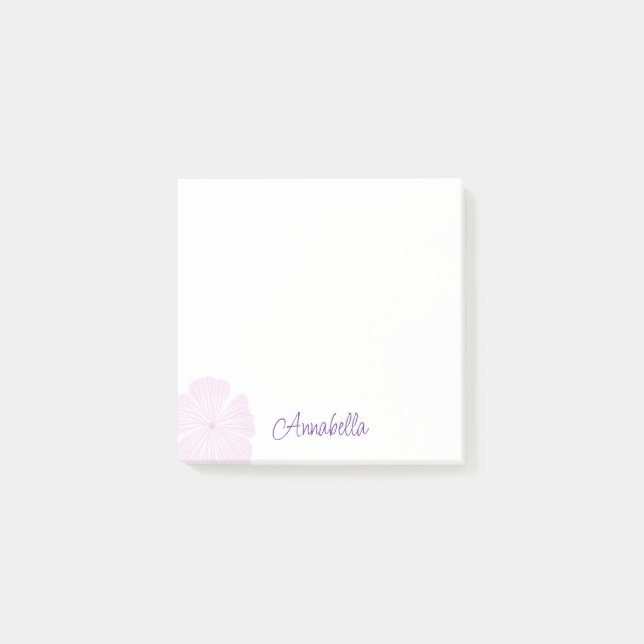 Bloco De Notas Notas da Lavatera rosa-solteiro (Frente)