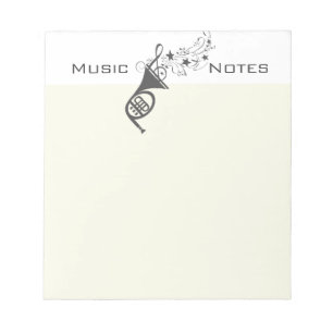 Bloco De Notas Notas da música do músico do vento da trompa