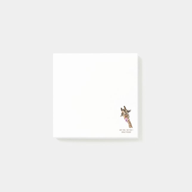 Bloco De Notas Notas da Playful Giraffe Engraçada Post-it® (Frente)