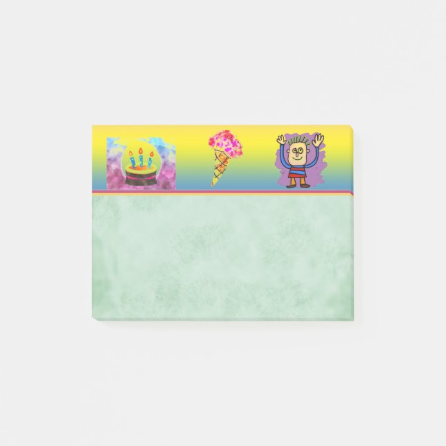 Bloco De Notas Notas da Posta do Cone do sorvete (Frente)