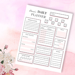 Bloco De Notas Notas da Programação Rosa do Planejador Diário e L