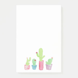 Bloco De Notas Notas das plantas de Cactus de Aquarela