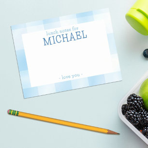 Bloco De Notas Notas de Almoço Personalizadas Infantil Xadrez Gin