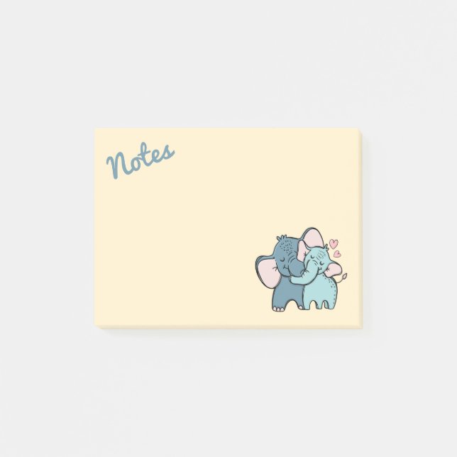 Bloco De Notas Notas de amor de elefante (Frente)
