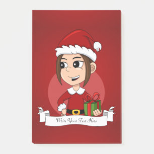 Bloco De Notas Notas de animação da menina de Natal