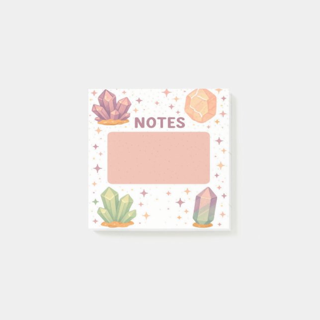 Bloco De Notas Notas de Cristal Místico (Frente)