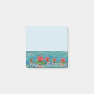 Bloco De Notas Notas de desenho das Flores de Lotus Rosa