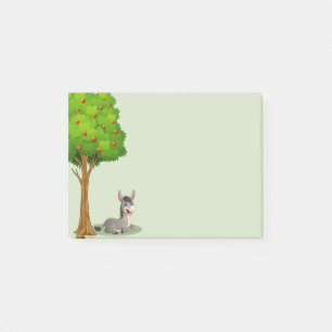 Bloco De Notas Notas de Donkey do Cartoon de Árvore de Maçã Bonit