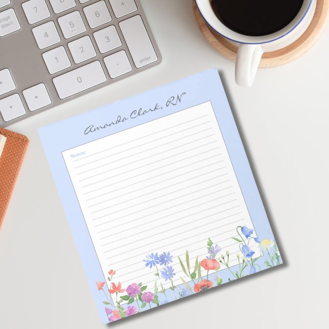 Bloco De Notas Notas de Enfermeira Floral (Criador carregado)