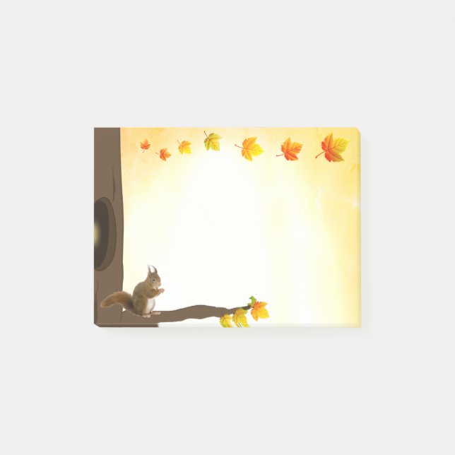 Bloco De Notas Notas de Esquilo e Folhas de Outono (Frente)