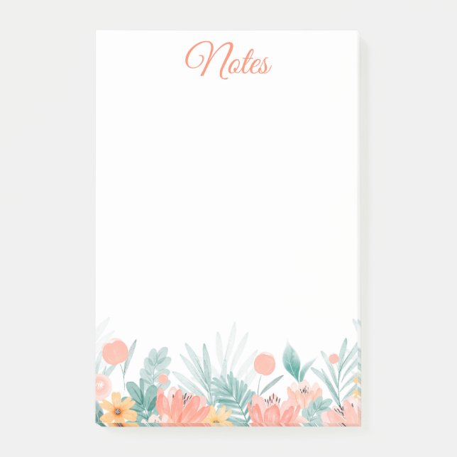 Bloco De Notas Notas de Flores de Primavera (Frente)