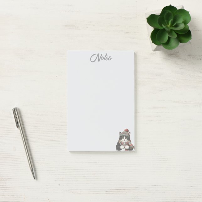 Bloco De Notas Notas de Gato de Inverno Aconchegante (Escritótio)