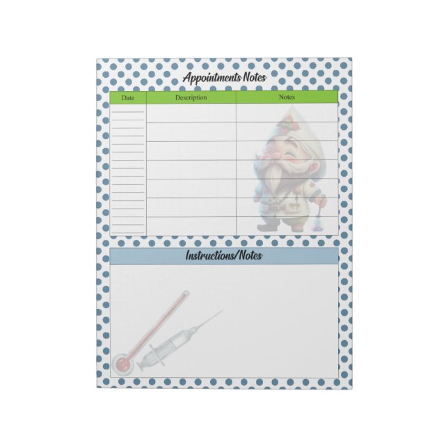 Bloco De Notas Notas de Gnomo do Médico (Invertido)