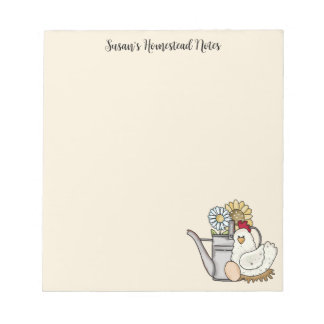 Bloco De Notas Notas De Homestead Galinha Bonita E Água Capaz