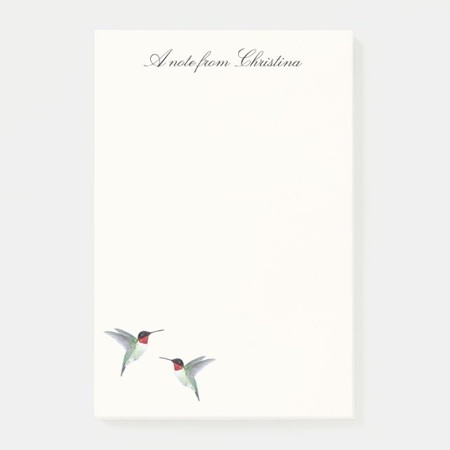 Bloco De Notas Notas de Hummingbird com garganta de rubi personal (Frente)