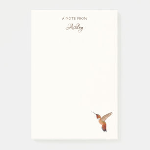 Bloco De Notas Notas de Hummingbird Rufous Personalizadas