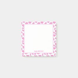 Bloco De Notas Notas de Impressão da Vaca Rosa e Branca