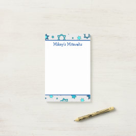 Bloco De Notas Notas de Mitzvah - Post-It Estrela de Davi Cinza