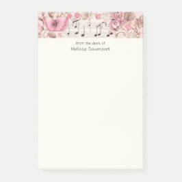 Bloco De Notas Notas de Música e Estilo Retroativo da Borboleta