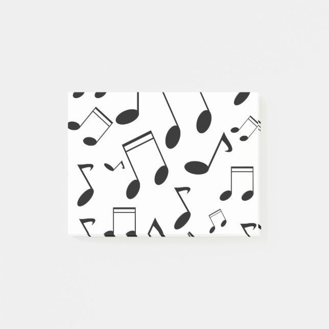 Bloco De Notas Notas de música em preto (Frente)