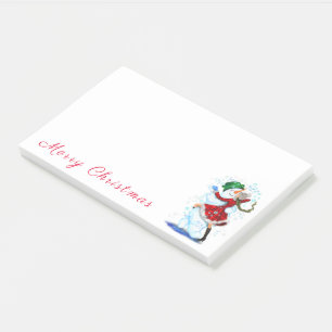 Bloco De Notas Notas de Natal do Post-it® "Snowman and Girl Dance