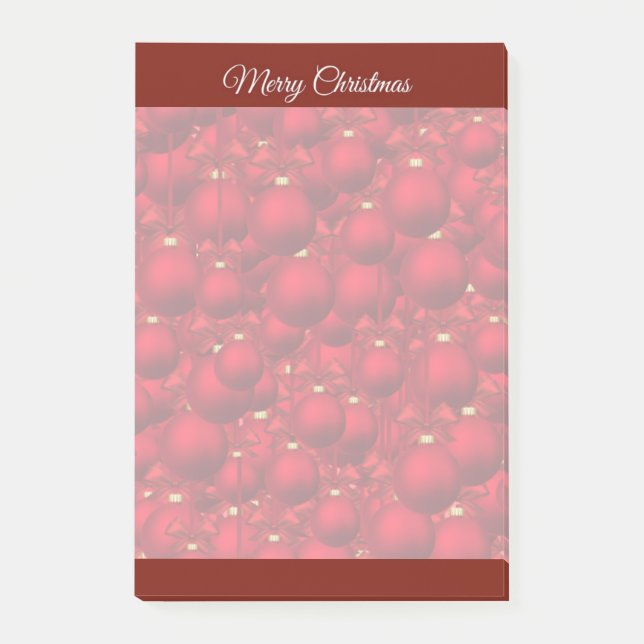 Bloco De Notas Notas de Natal Vermelhas Elegantes (Frente)