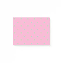 Notas de padrão, cor-de-rosa e corações verdes