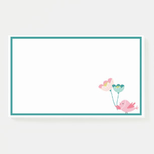 Bloco De Notas Notas de Pássaros e Flores