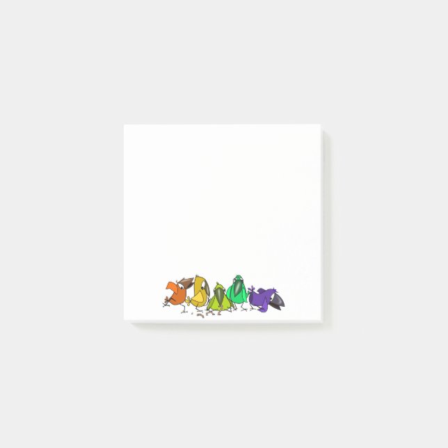 Bloco De Notas Notas de Pássaros Engraçados (Frente)