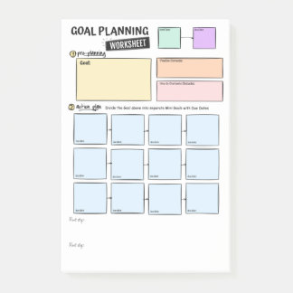 Bloco De Notas Notas de planejamento de metas Post-It