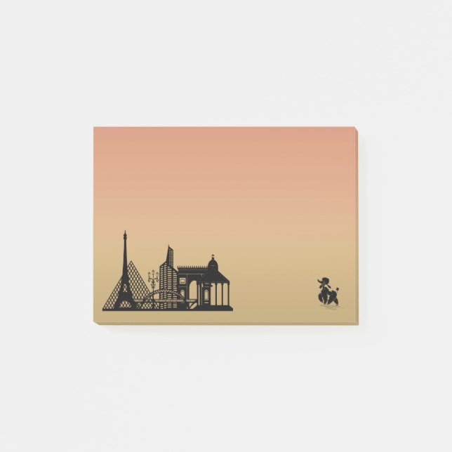 Bloco De Notas Notas de poodle de Paris (Frente)