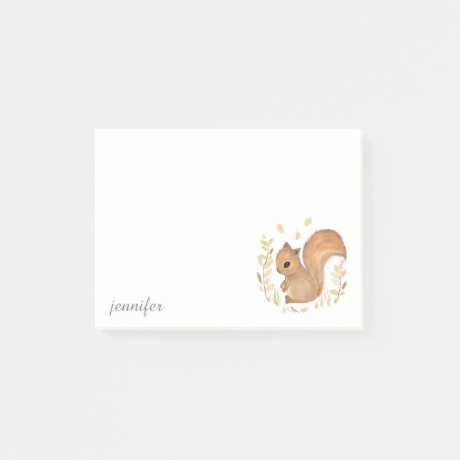 Bloco De Notas Notas de Pós-ti® personalizadas em esquilo (Frente)