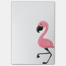 Notas de post-it cor-de-rosa do flamingo