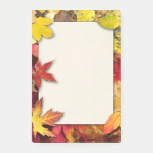 Bloco De Notas Notas de post-it das folhas de outono