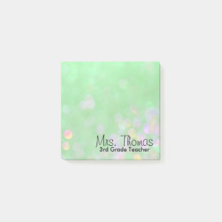 Bloco De Notas Notas de post-it de Bokeh (verde)