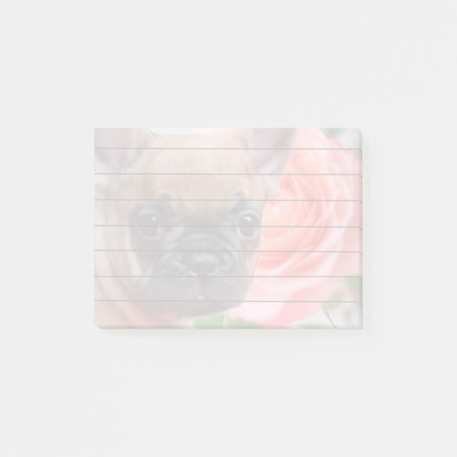 Bloco De Notas Notas de post-it do buldogue francês (Frente)
