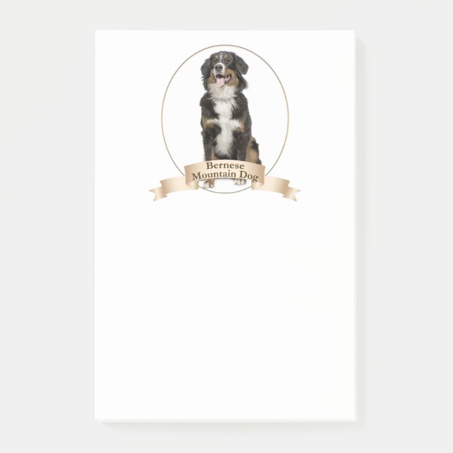 Bloco De Notas Notas de post-it do cão de Bernese Mt. (Frente)