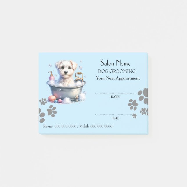 Bloco De Notas Notas de post-it® do compromisso de remoção de cãe (Frente)
